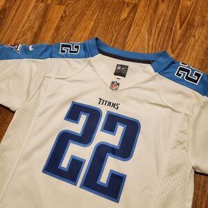 Nike Tennessee Titans Derrick Henry On Field White Away Jersey Boys 14/16‎ Large